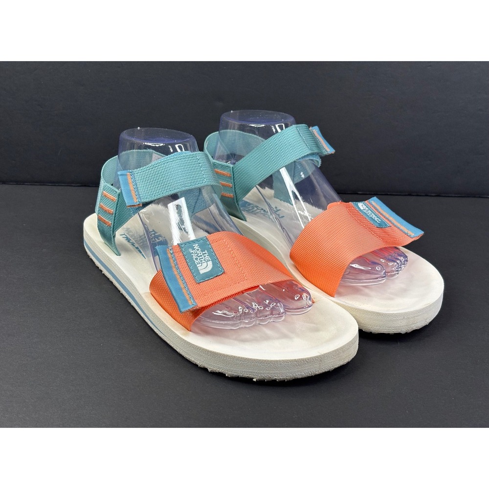 The North Face Teva-Style Strappy Sandals in Coral Orange and Teal